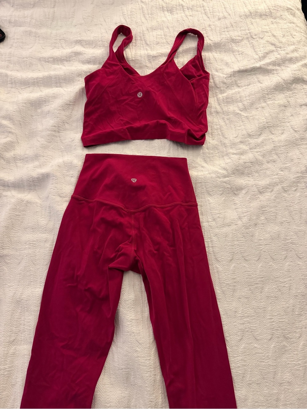 lululemon Women's Magenta Yoga Set – align Sports Bra & High-Waist Leggings